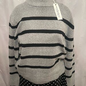 Workshop Republic Clothing Women's Striped Cowl Neck Sweater